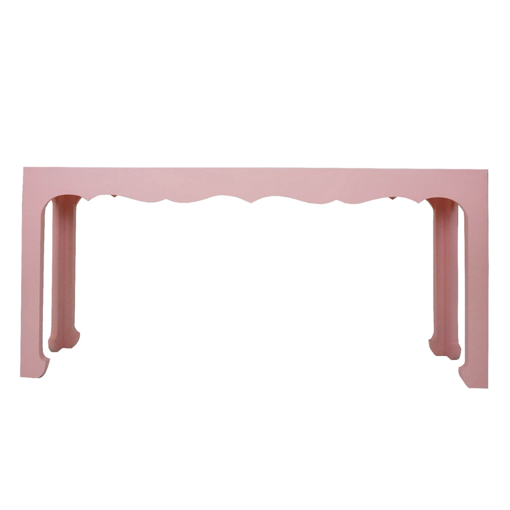 Pink Scallop Console Table