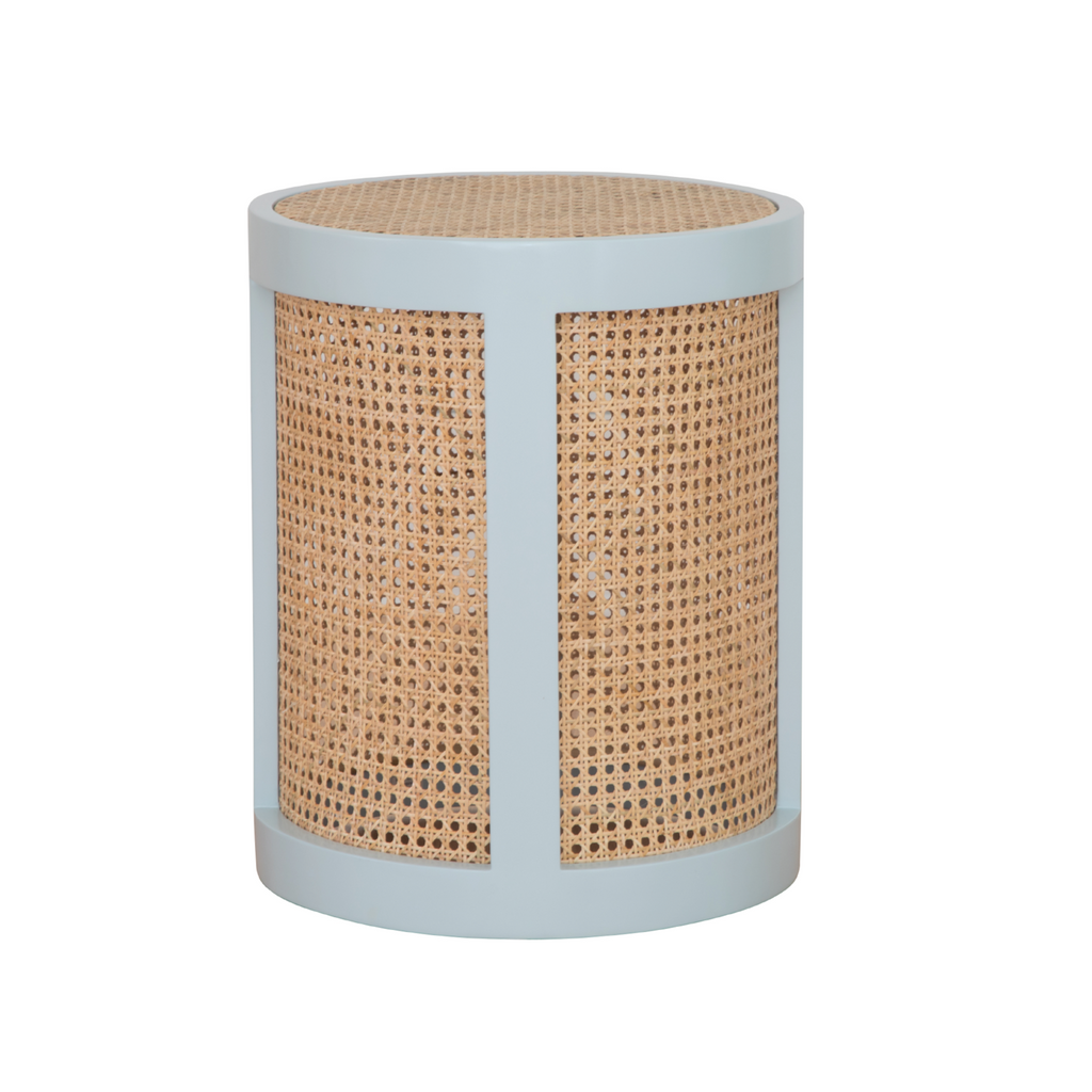 Blue cane side table