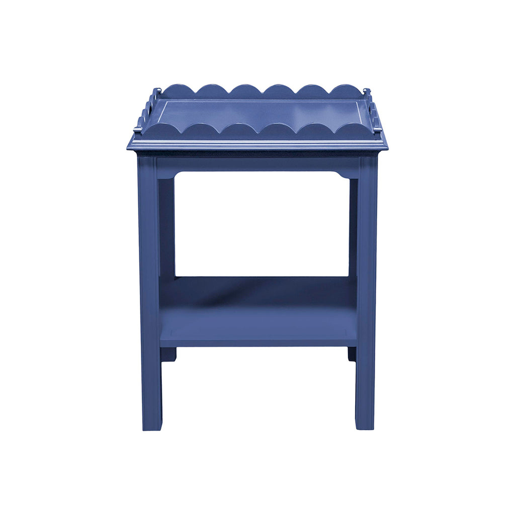 Blue Scalloped side table