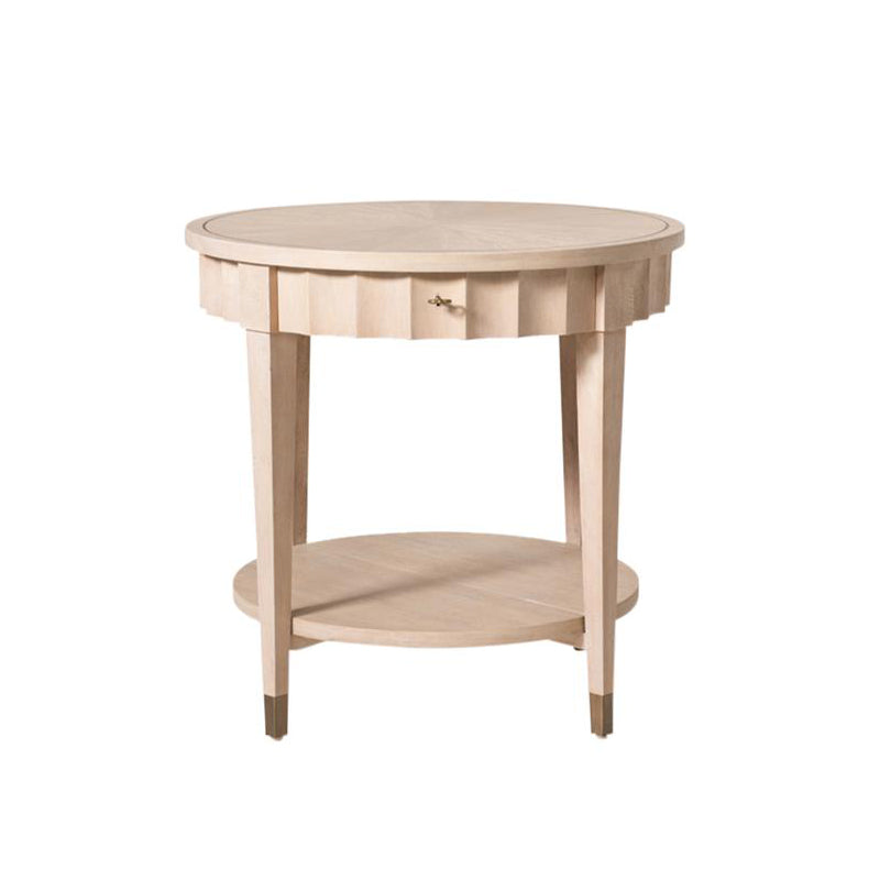 fluted wood side table