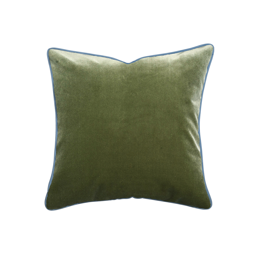 fern green velvet pillow