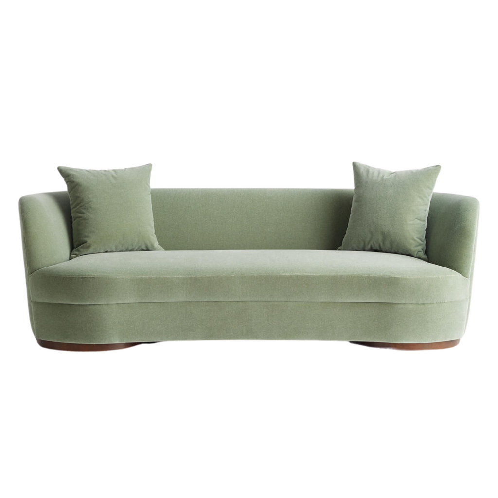 Modern green mohair sofa