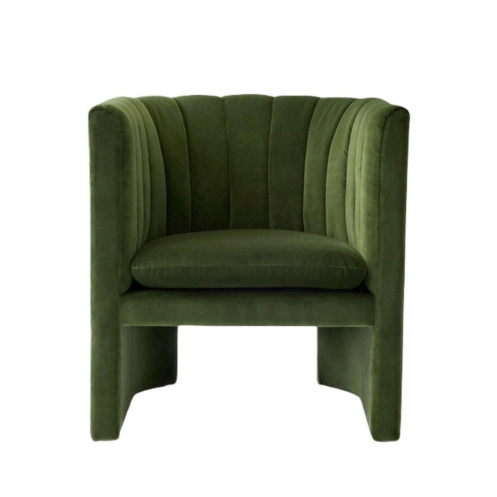 green velvet lounge chair