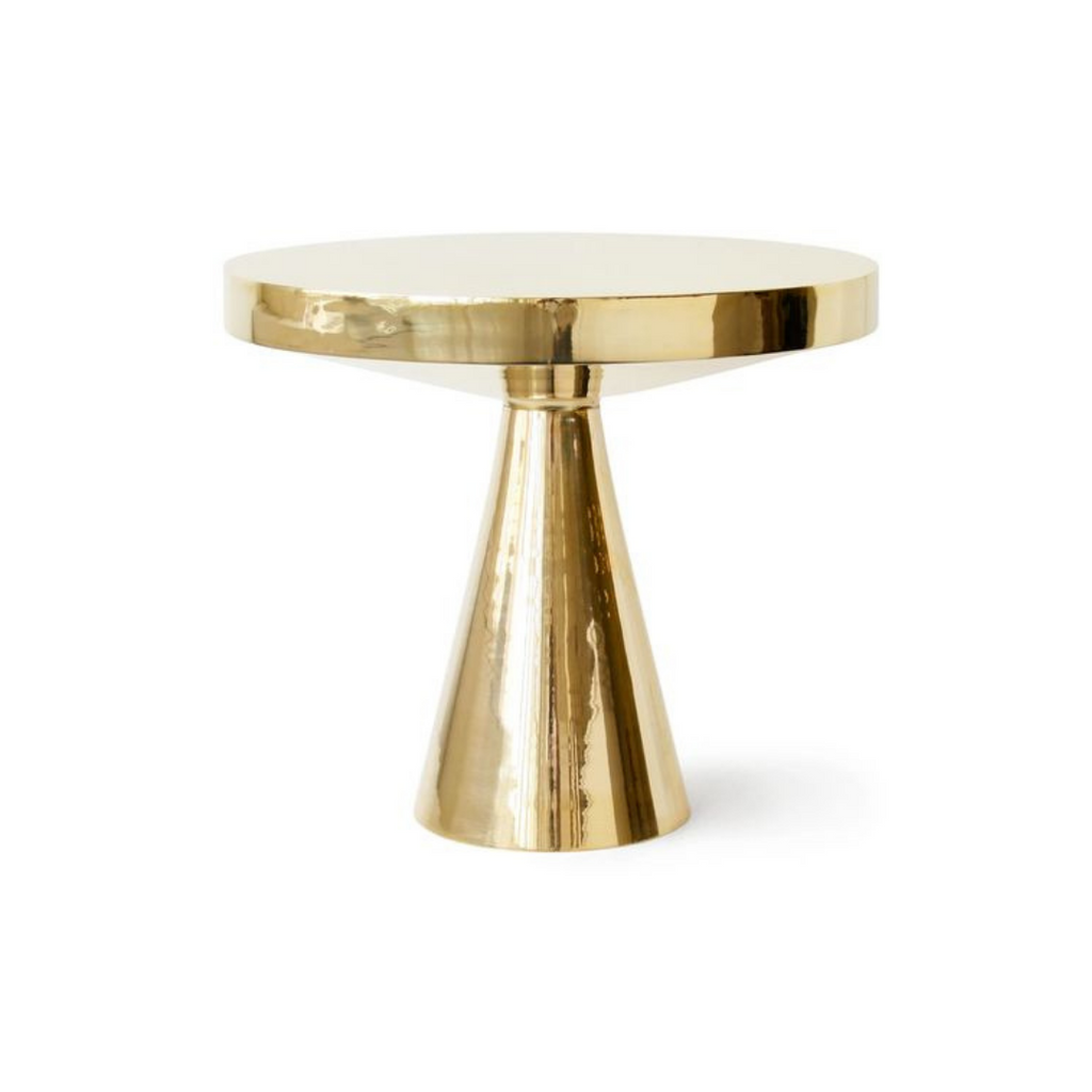 Gold pedestal side table