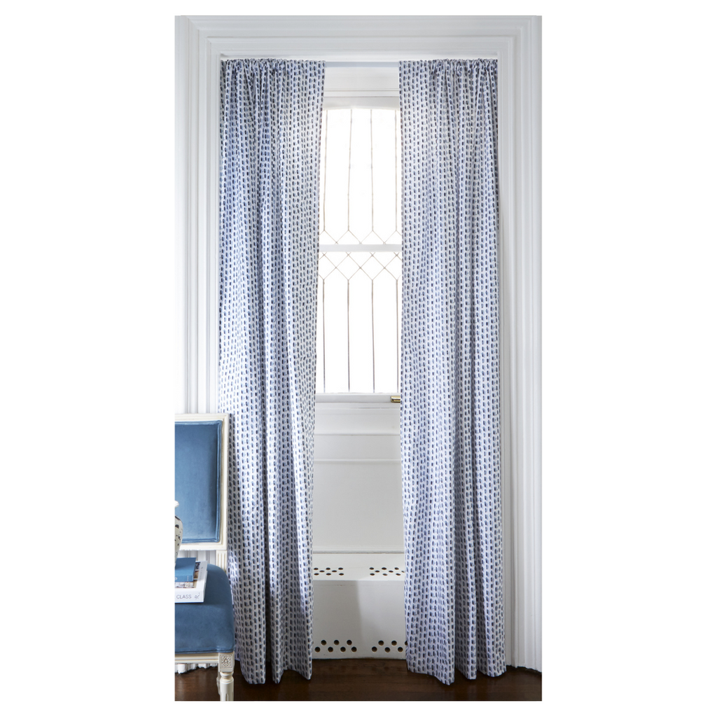 Poppy blue curtains