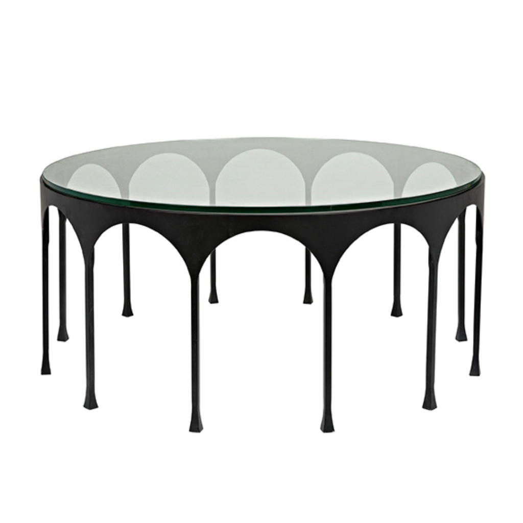 Achille metal and glass coffee table