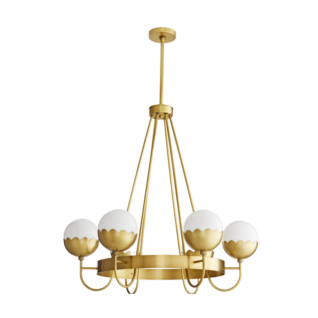 Gold scalloped chandelier