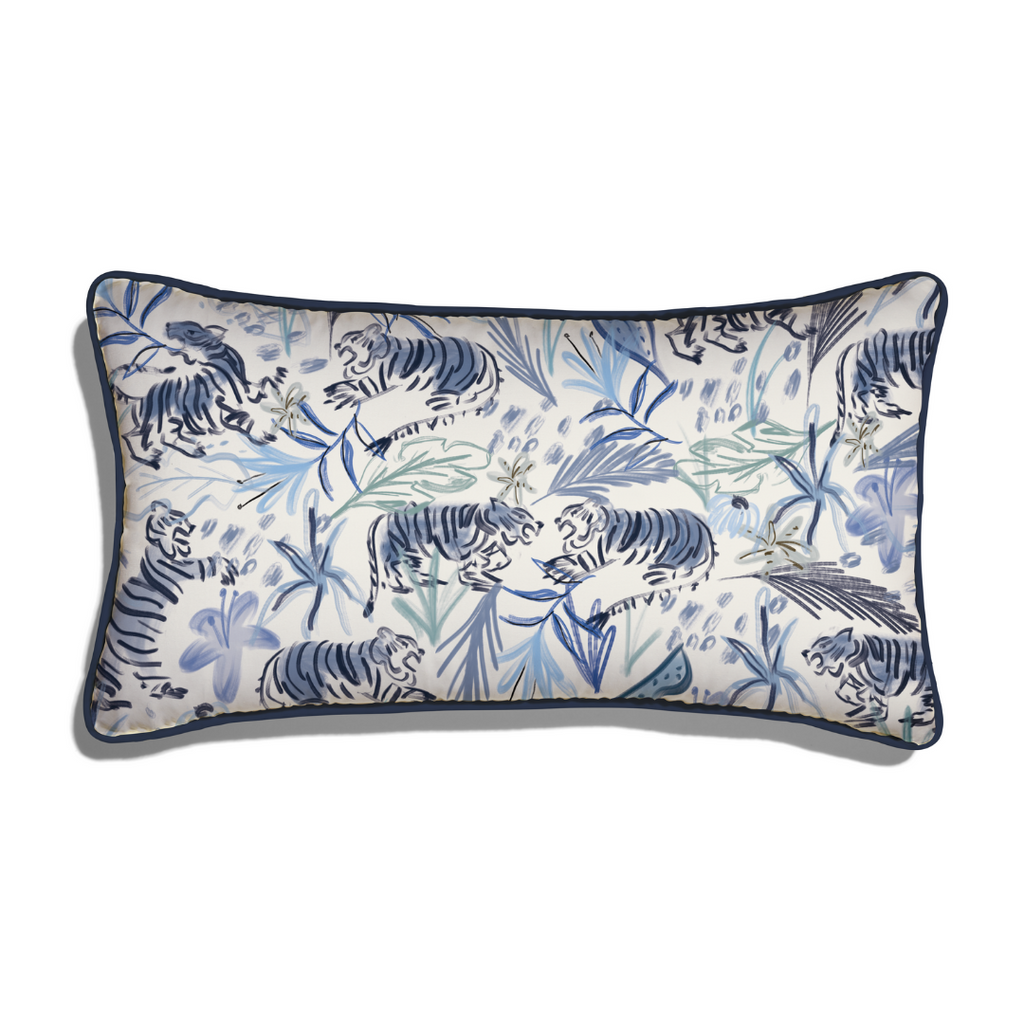 Frida blue lumbar pillow