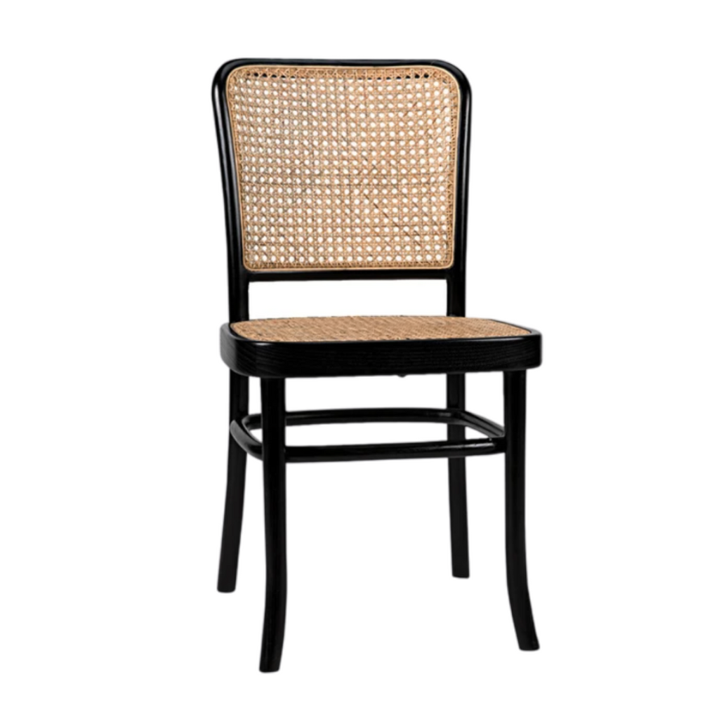 Brinley cane chair with black trim