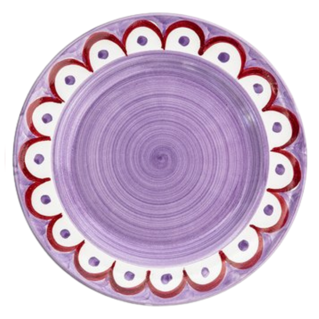 Wicklewood Set of 6 scalloped multicolored dinner plates
