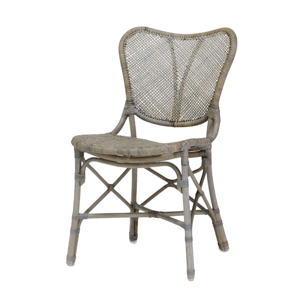 Grey rattan dining chair