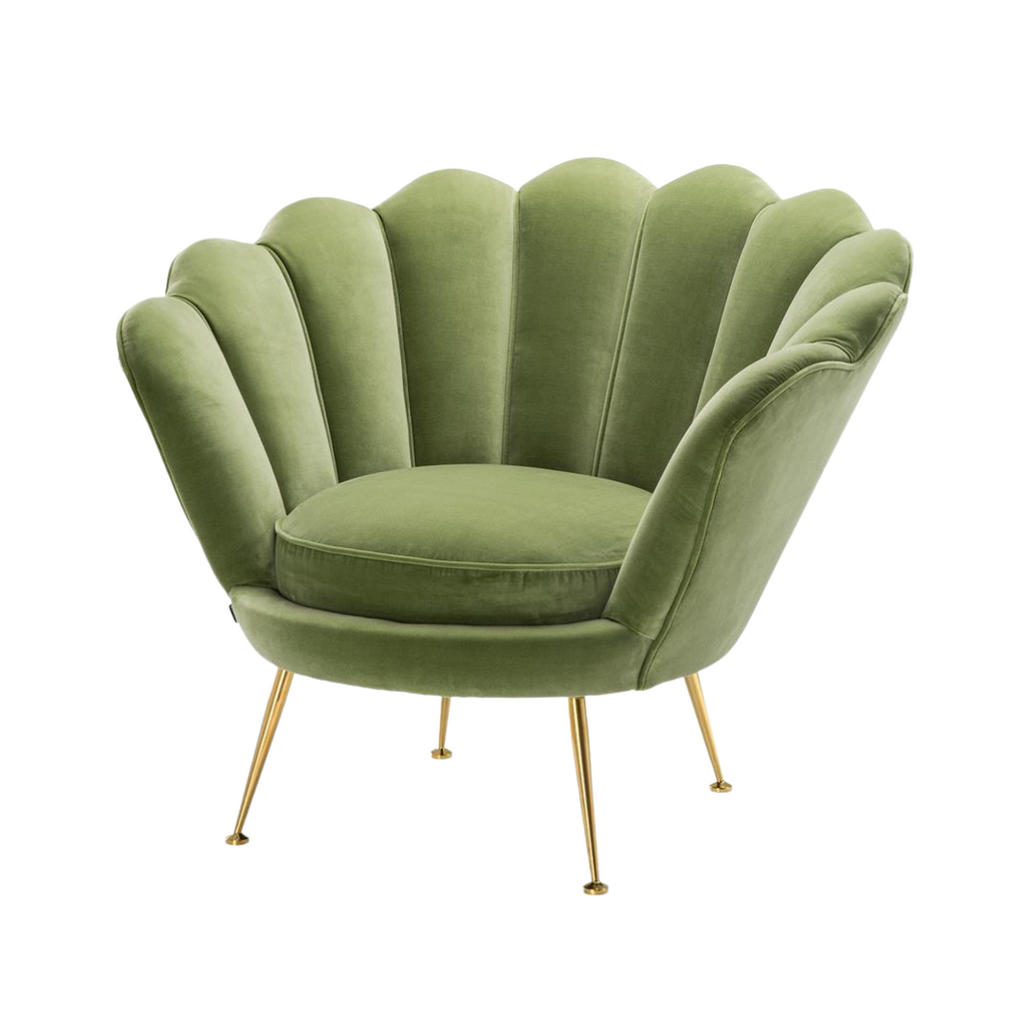 green velvet bucket chair