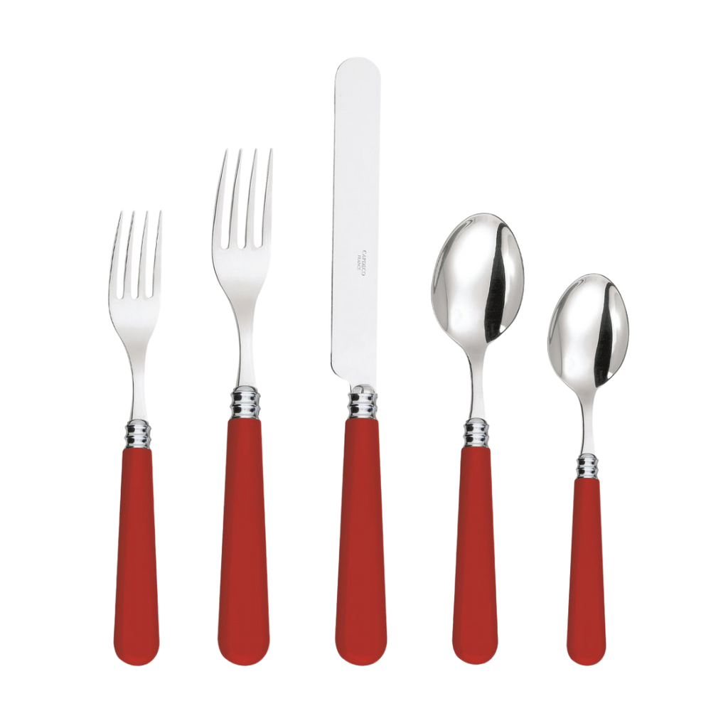 Red Vermillon Mix and Match Colourful French Stainless Steel Cutlery