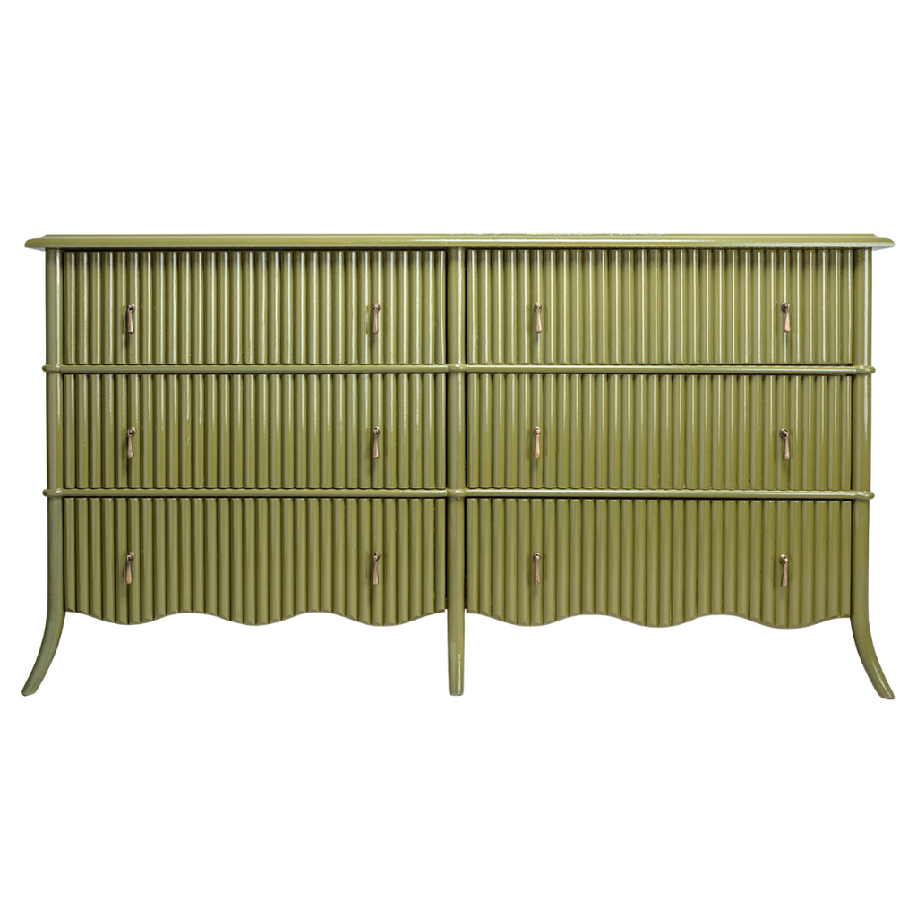 green scalloped dresser