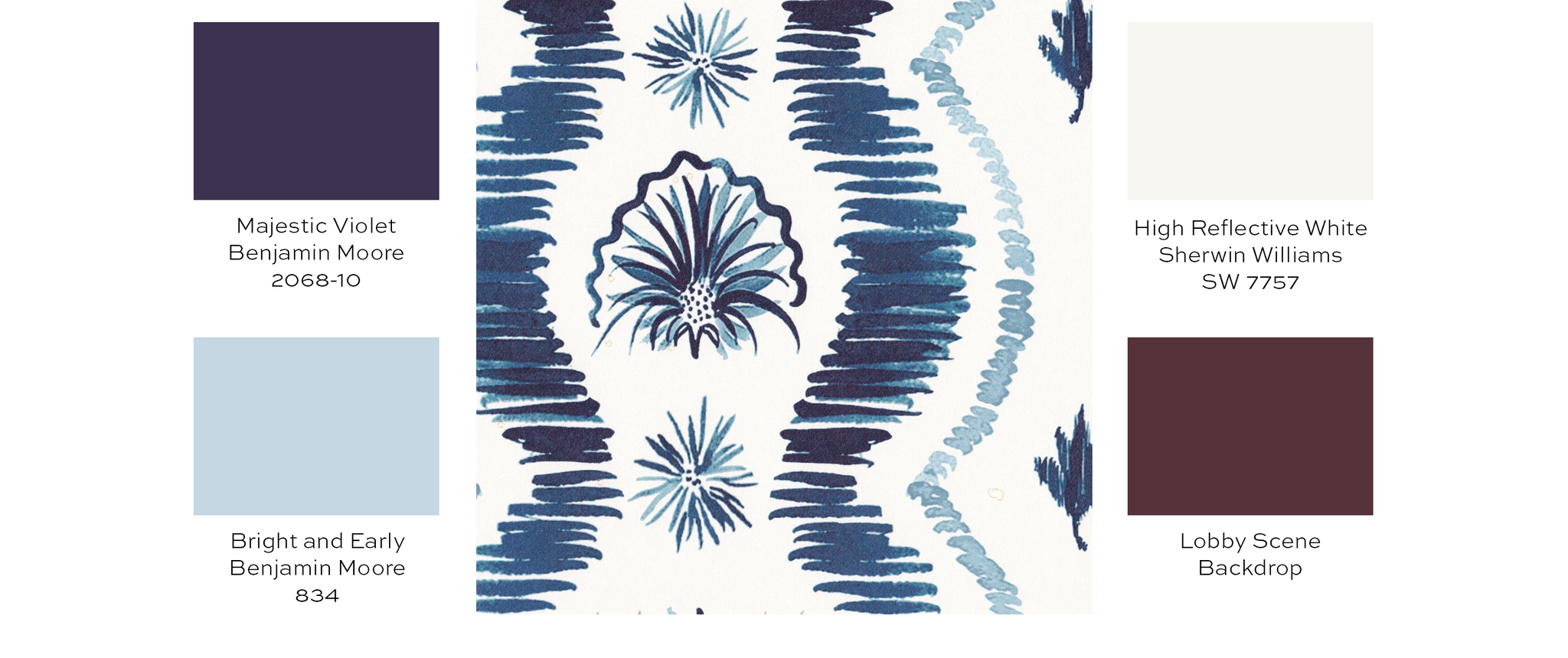 Paint guide for blue ikat wallpaper