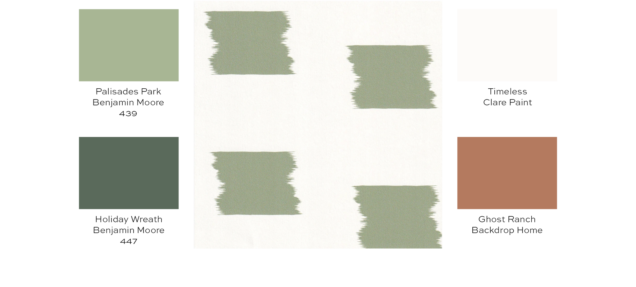 Paint guide for green and white patterned wallpaper