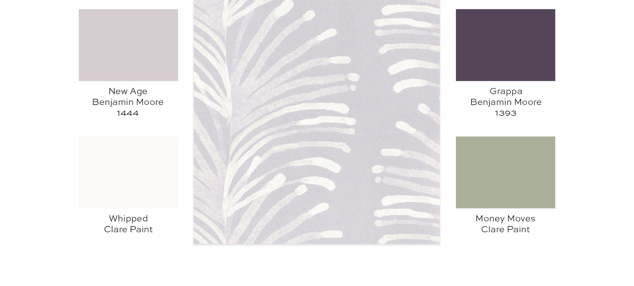Paint guide for lavender botanical stripe wallpaper
