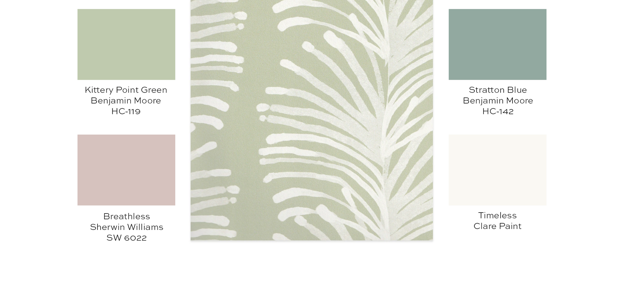Paint guide for sage botanical stripe wallpaper
