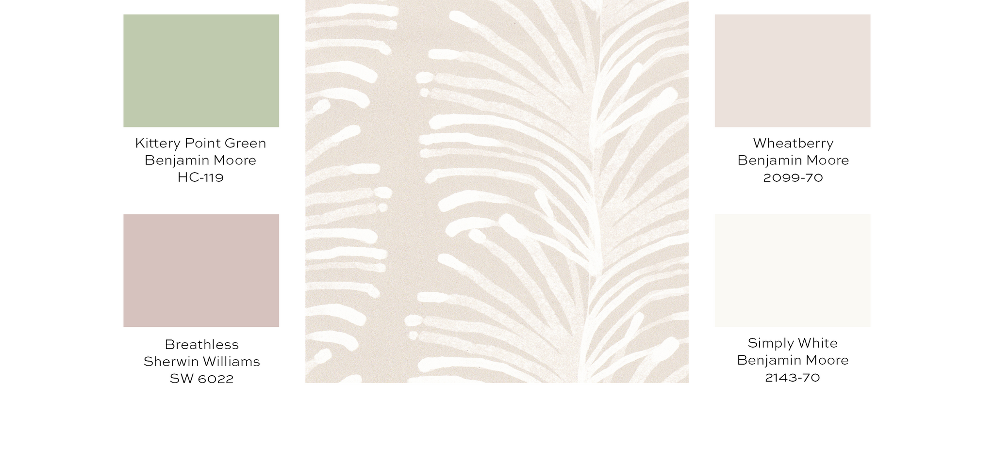 Paint guide for sand colored botanical stripe wallpaper