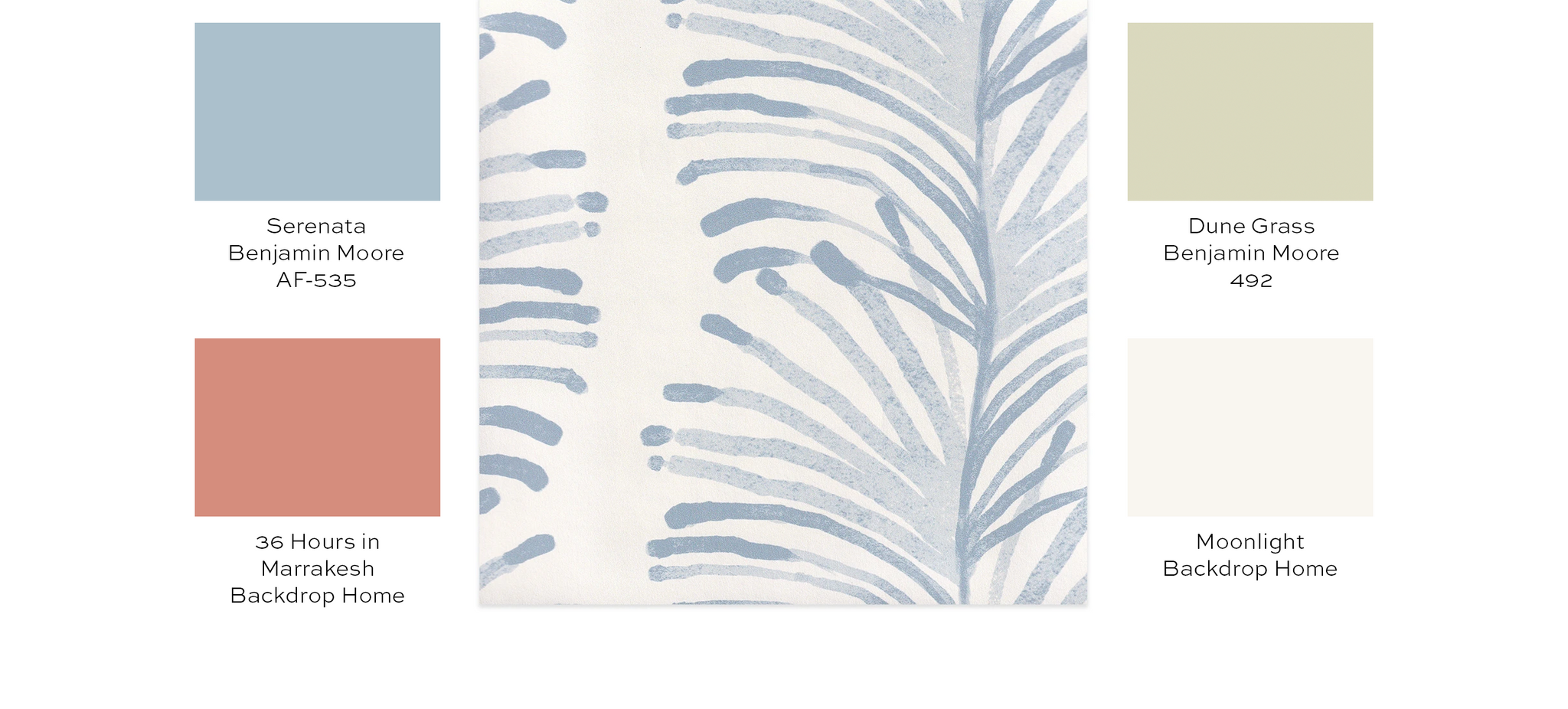 Paint guide for sky blue botanical stripe wallpaper