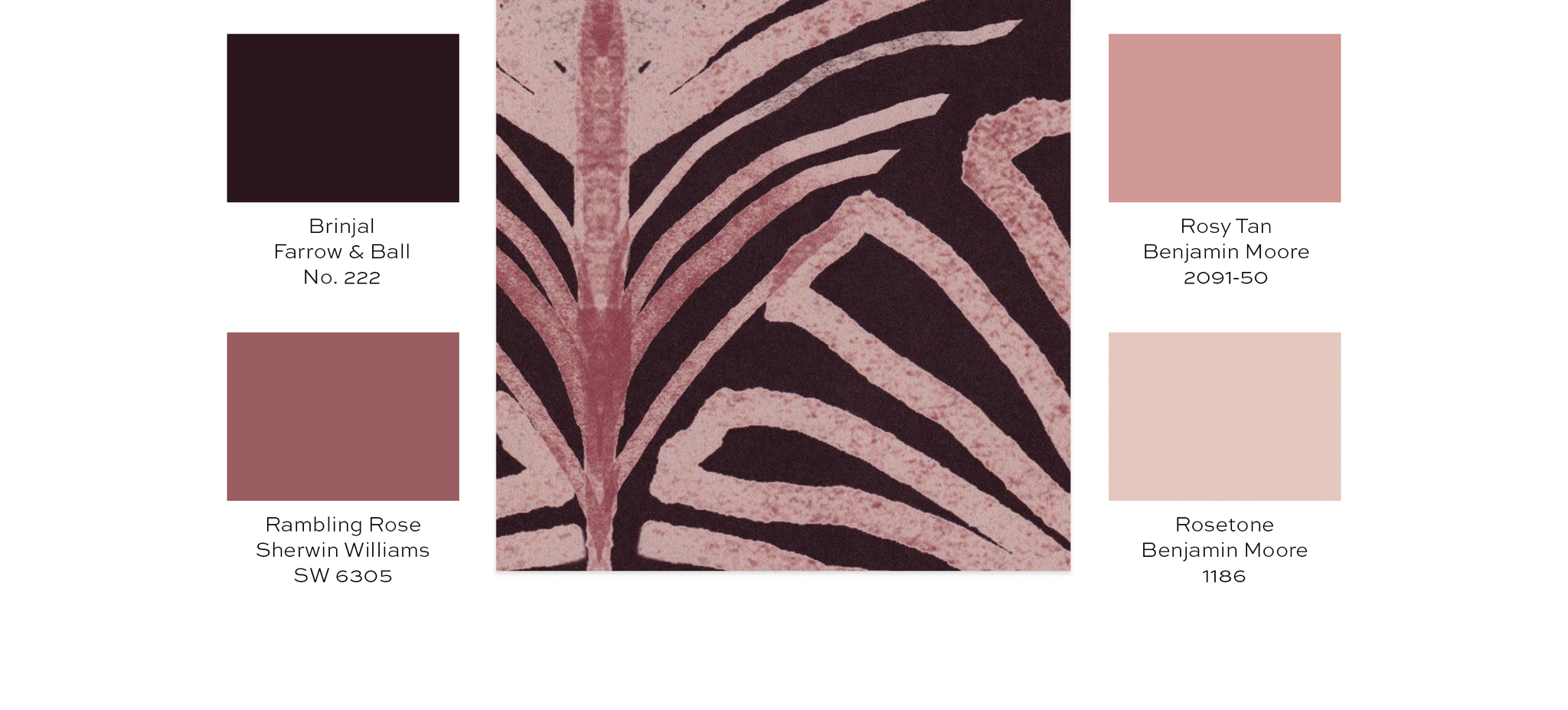 Paint guide for maroon and pink palm wallpaper