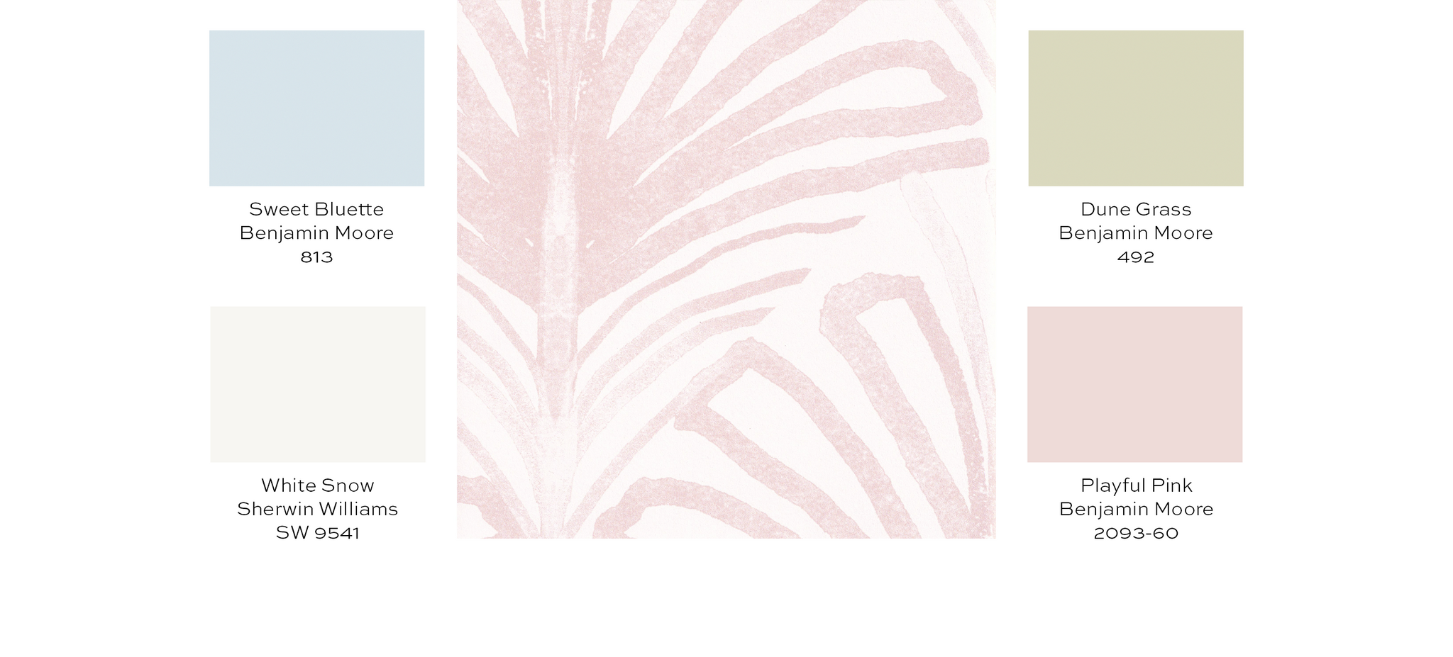 Paint guide for pink palm wallpaper