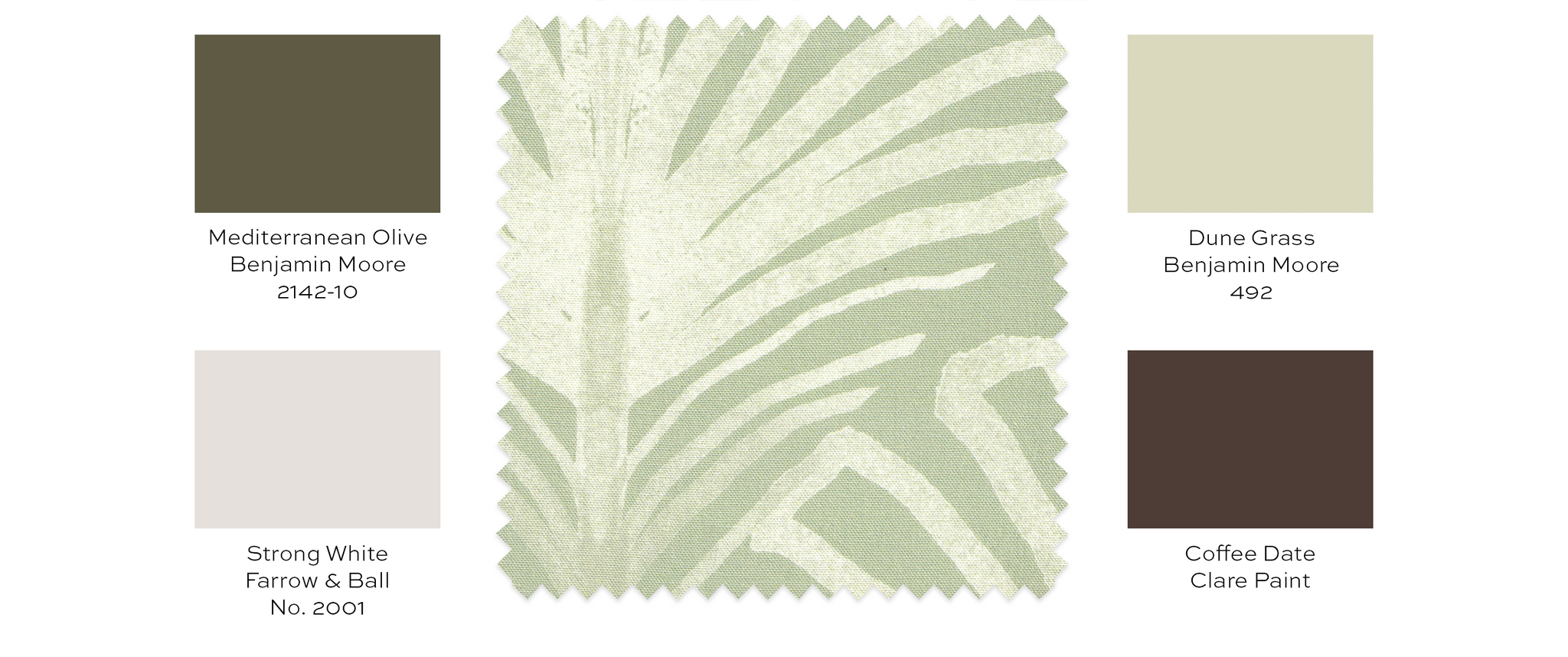 Paint guide for sage green palm fabric