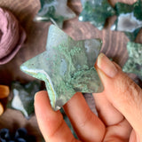 Green Moss Agate Polished Star