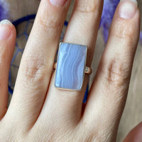 Blue Lace Agate Ring Size 9.25