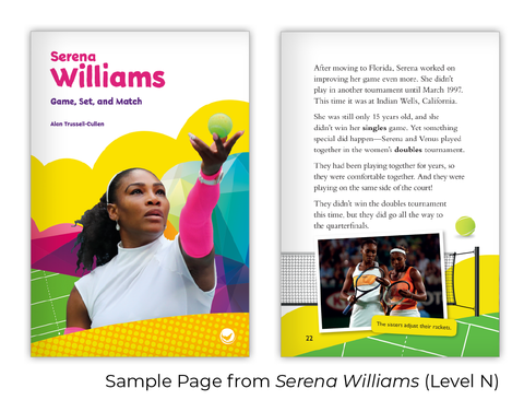 Inspire! Collection, Hameray Publishing, Leveled Readers, Nonfiction, Biographies, Serena Williams