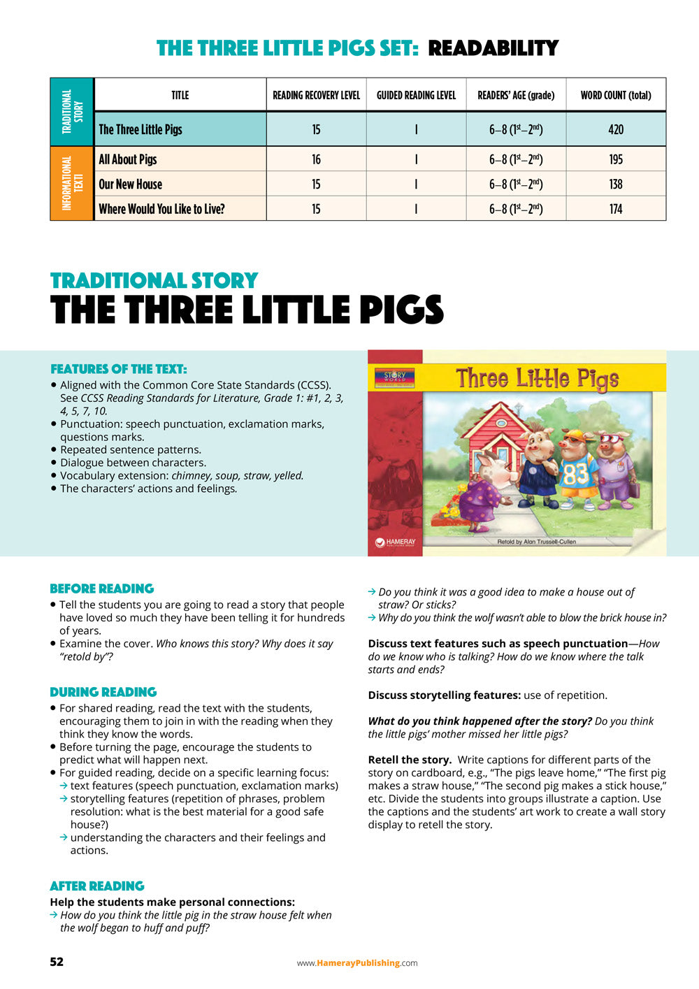 Three Little Pigs Teacher's Guide