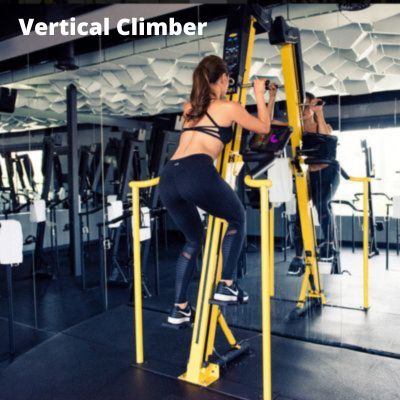Woman Using Vertical Climber in the Gym