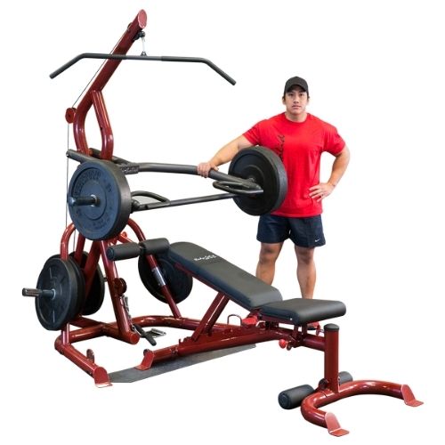 Body-Solid GLGS100P4 Leverage Gym with FID Bench Bundle