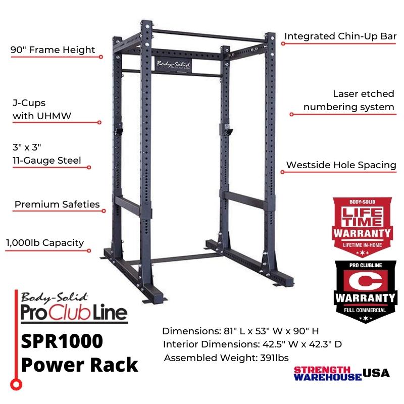 Body-Solid SPR1000 Power Rack Info Sheet