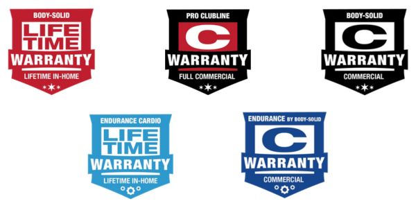 Body-Solid vs. Titan Fitness: Body-Solid Warranty Logos