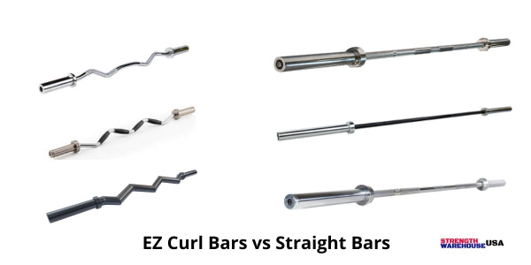 Visual Representation of EZ Curl Bars vs Straight Bars