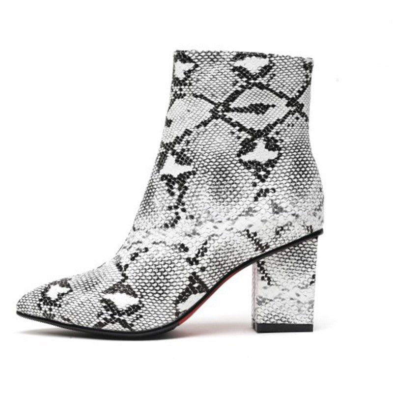 snakeskin boot heels