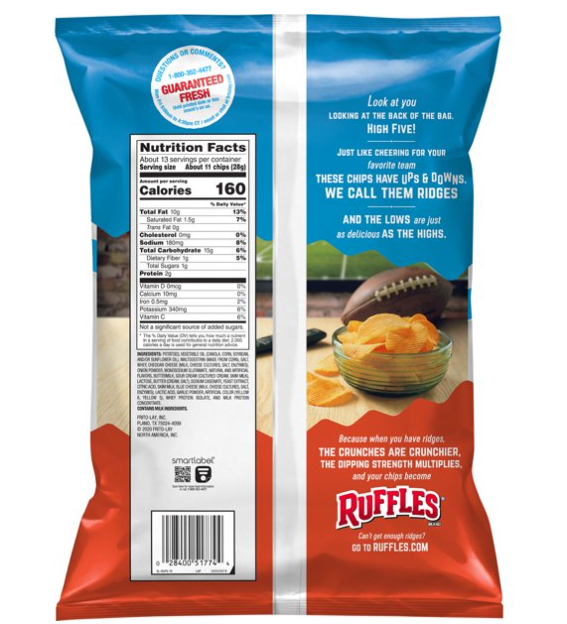 Ruffles Potato Chips, Original, Party Size - 13 oz