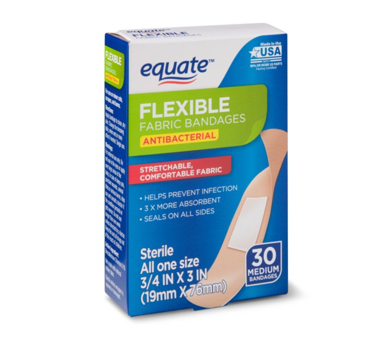 DDM Antibacterial Smart-Flex Extra Large Adhesive Bandages 2 3/4