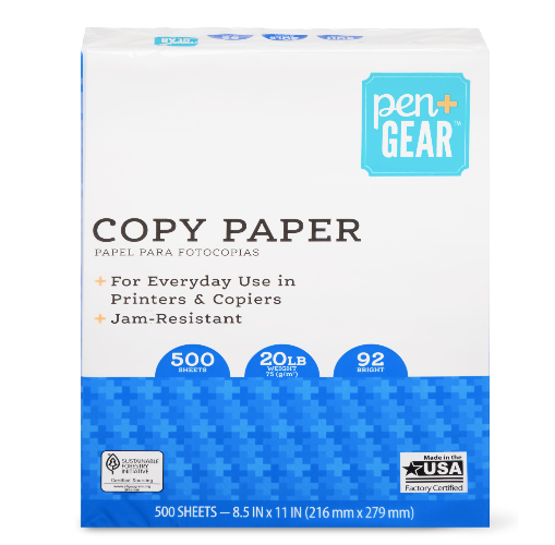 Pen Gear Copy Paper, 8.5 inch x 11 inch, 92 Bright, 20lb, 10 Reams - PG2011- 10 for sale online