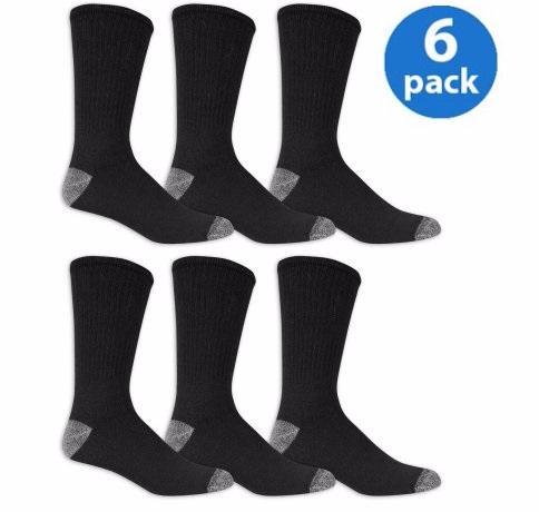 Athletic Works Men's Crew Socks, 6-Pack