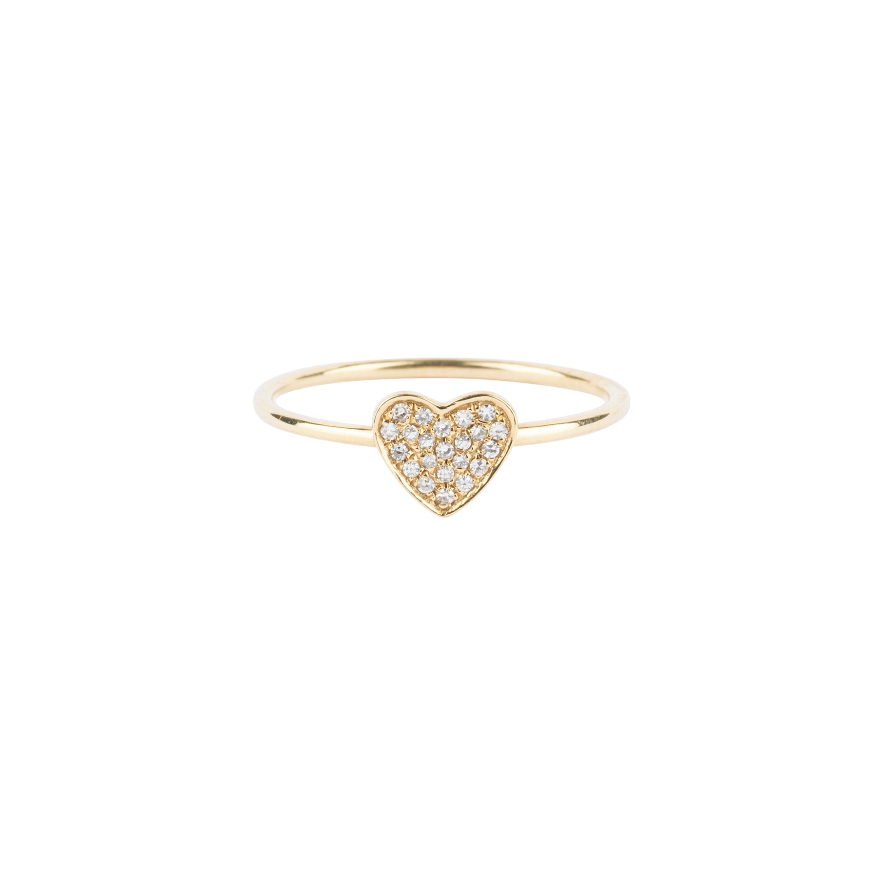 Tiny Solid Diamond Heart Ring | Nina Segal Jewelry