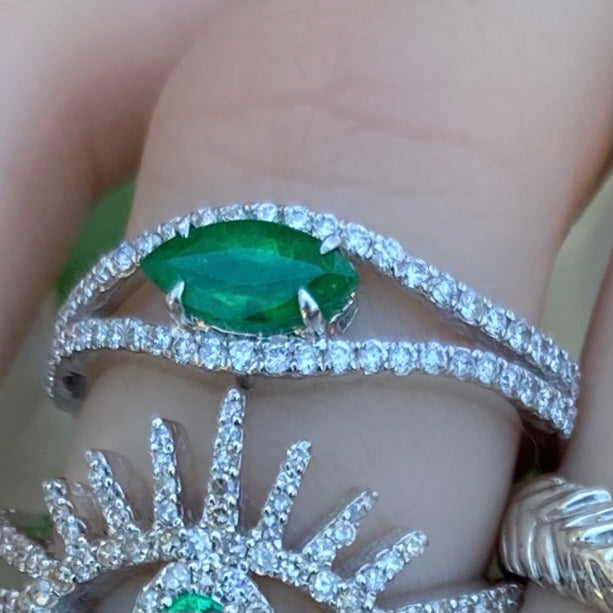 Emerald Marquis Diamond Ring