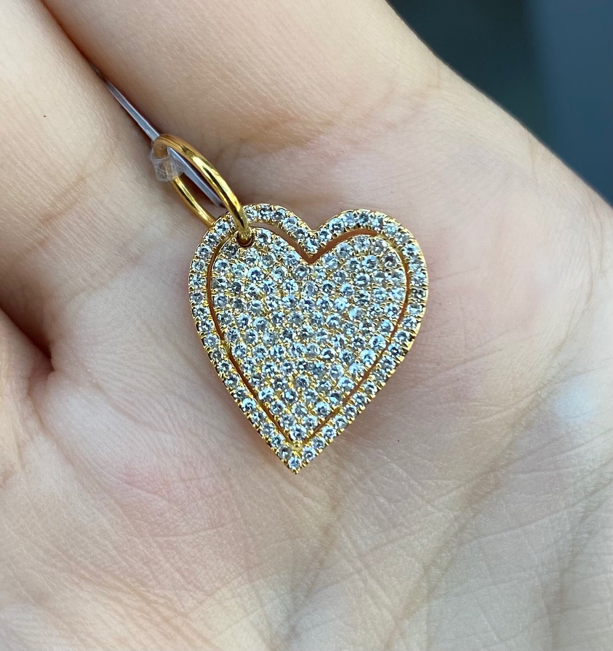 Pave Heart Edged Pendant