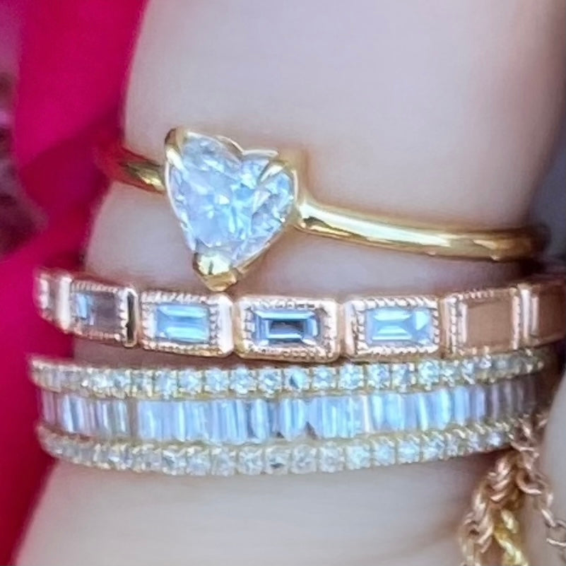 Baguette Half Eternity Diamond Ring