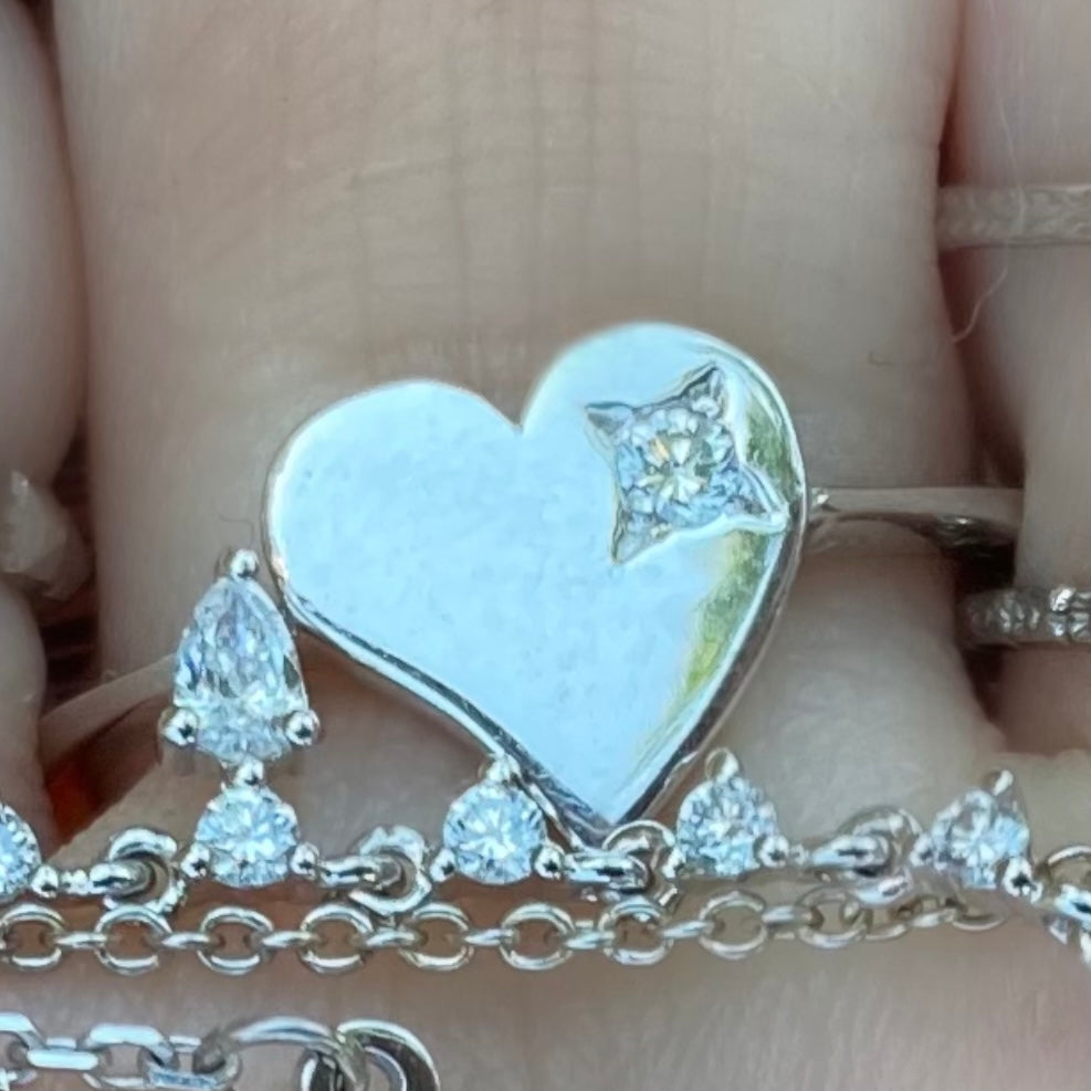 Heart With Diamond Ring