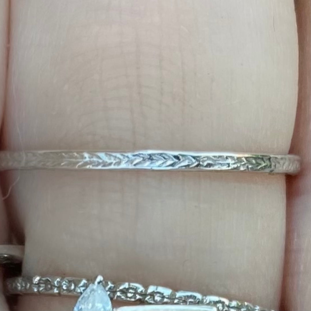 Tiny Engraved Stacker Ring