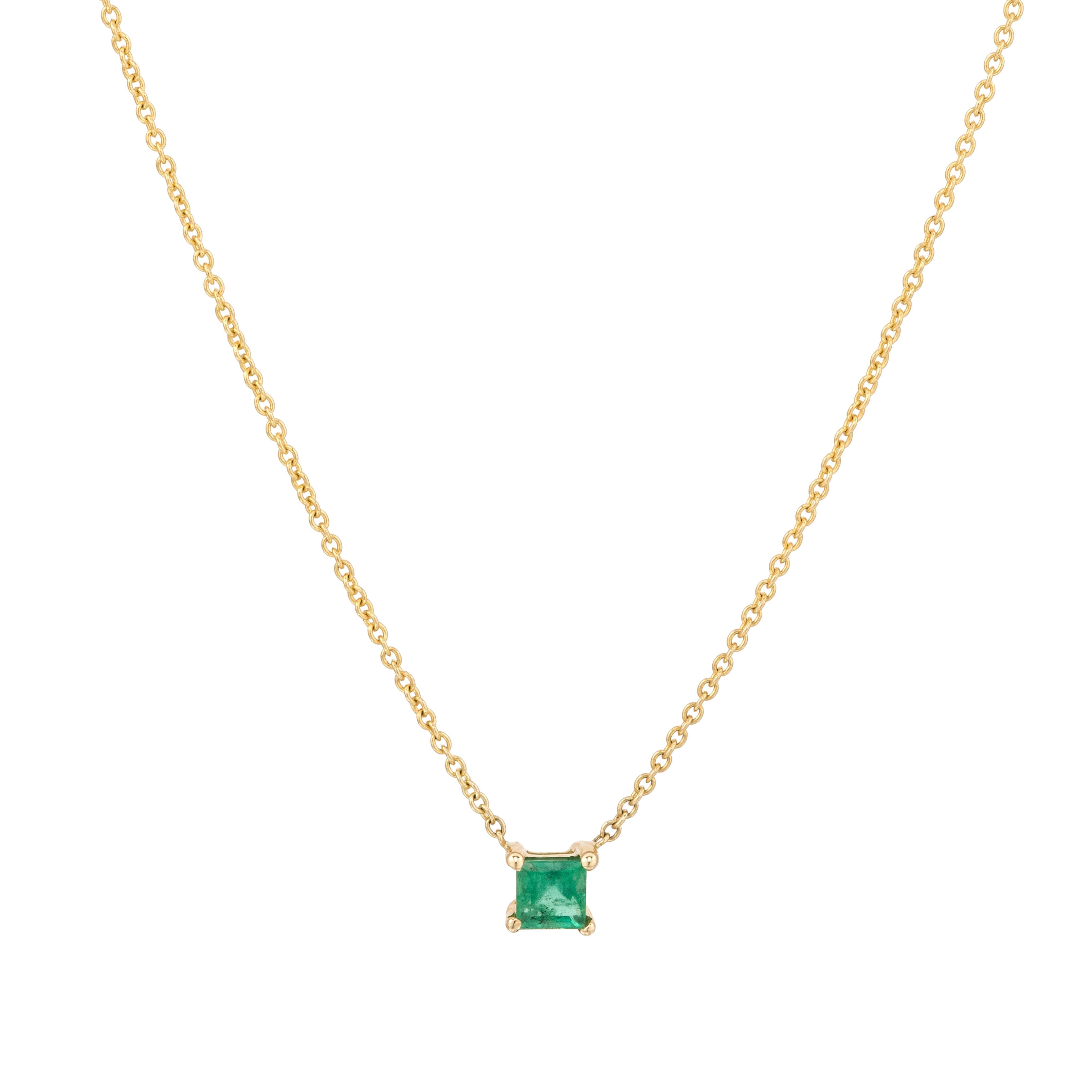 Tiny Princess Cut Emerald Gem Candy Necklace | Nina Segal Jewelry