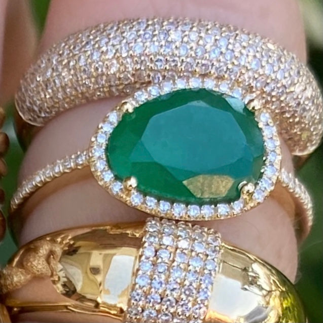 Organic Emerald Diamond Ring