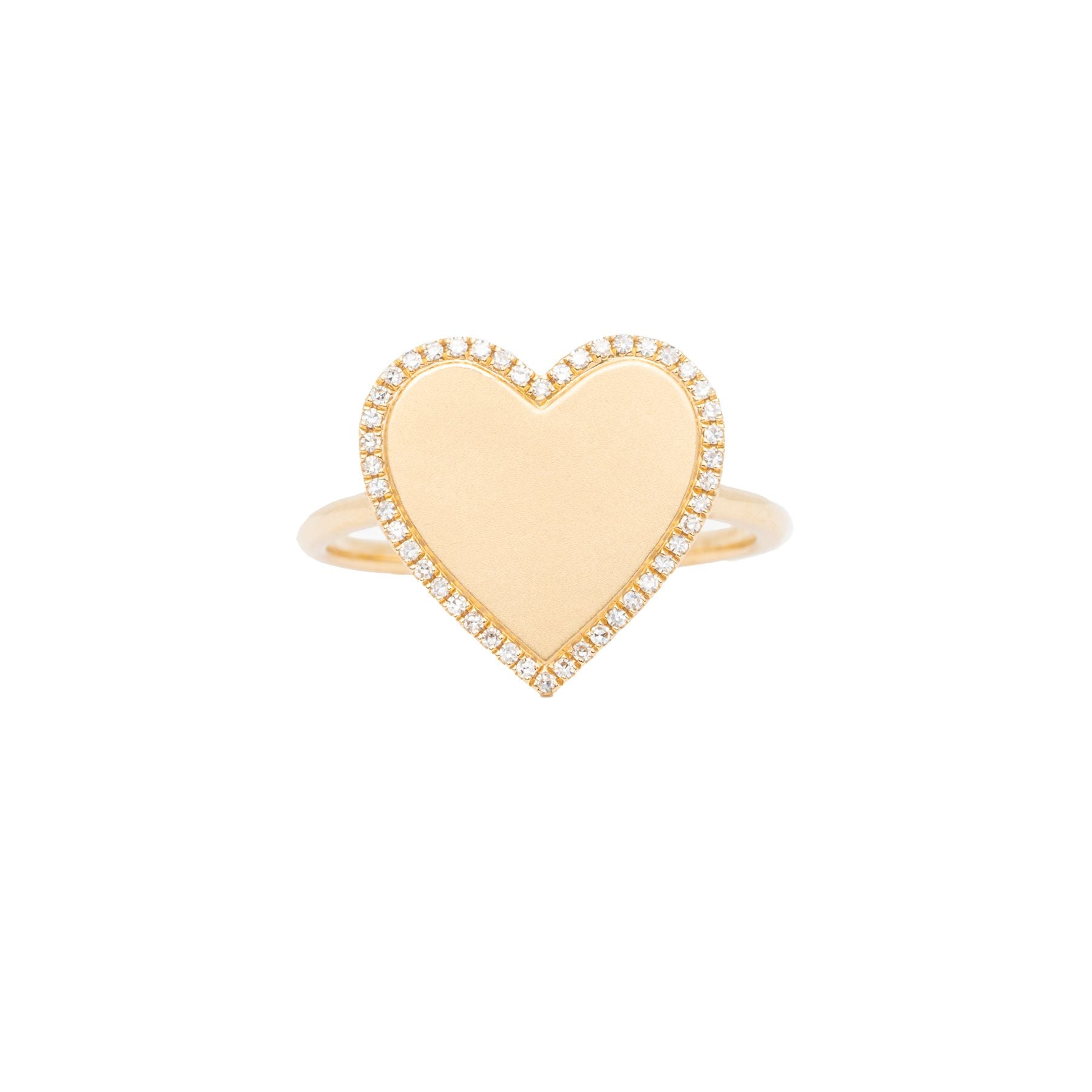 Brushed Gold Diamond Heart Ring | Nina Segal Jewelry
